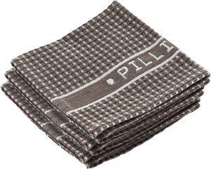 Diskdukar 32 x 32 cm 3 st Brun/Vit 100% ny bomull