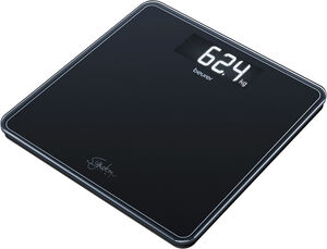 Svart badrumsvåg i glass GS 400