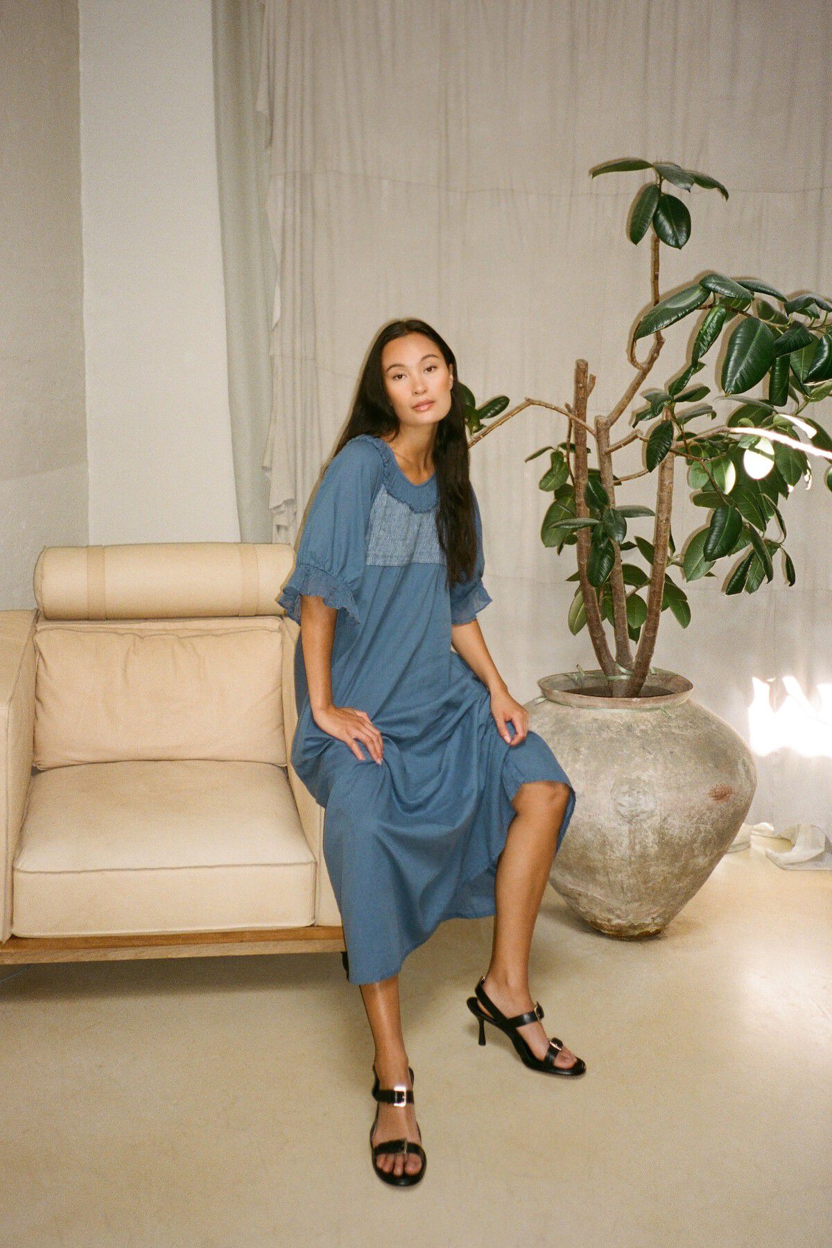 Cotton long angel dress - Dorothea