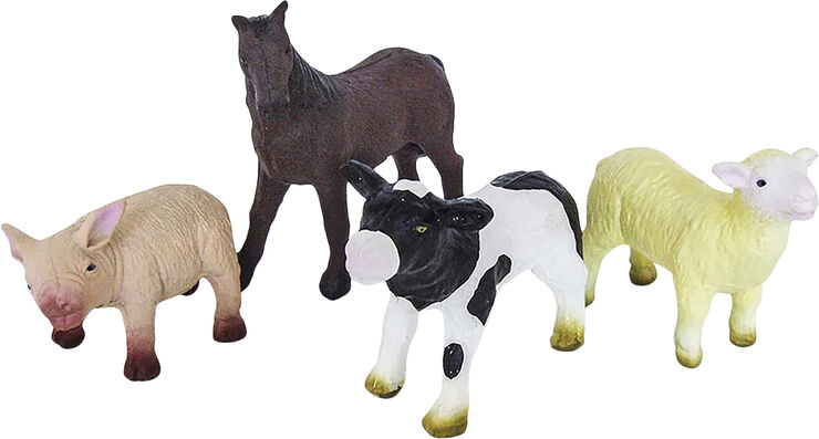 Green Rubber Toys - Bondegårdsdyr - sæt med 4