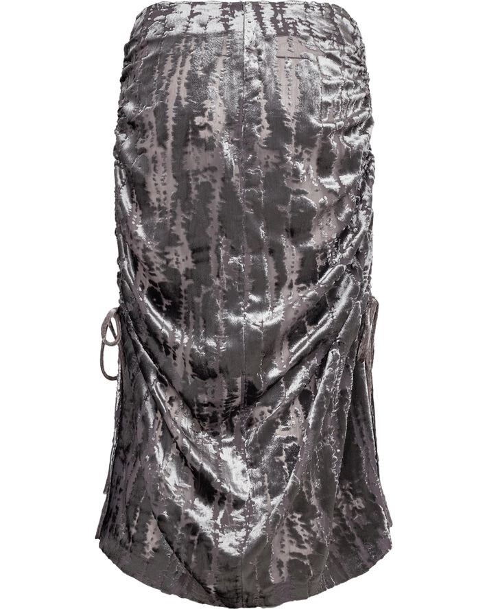 Drawstring Skirt Silver Devoré-36