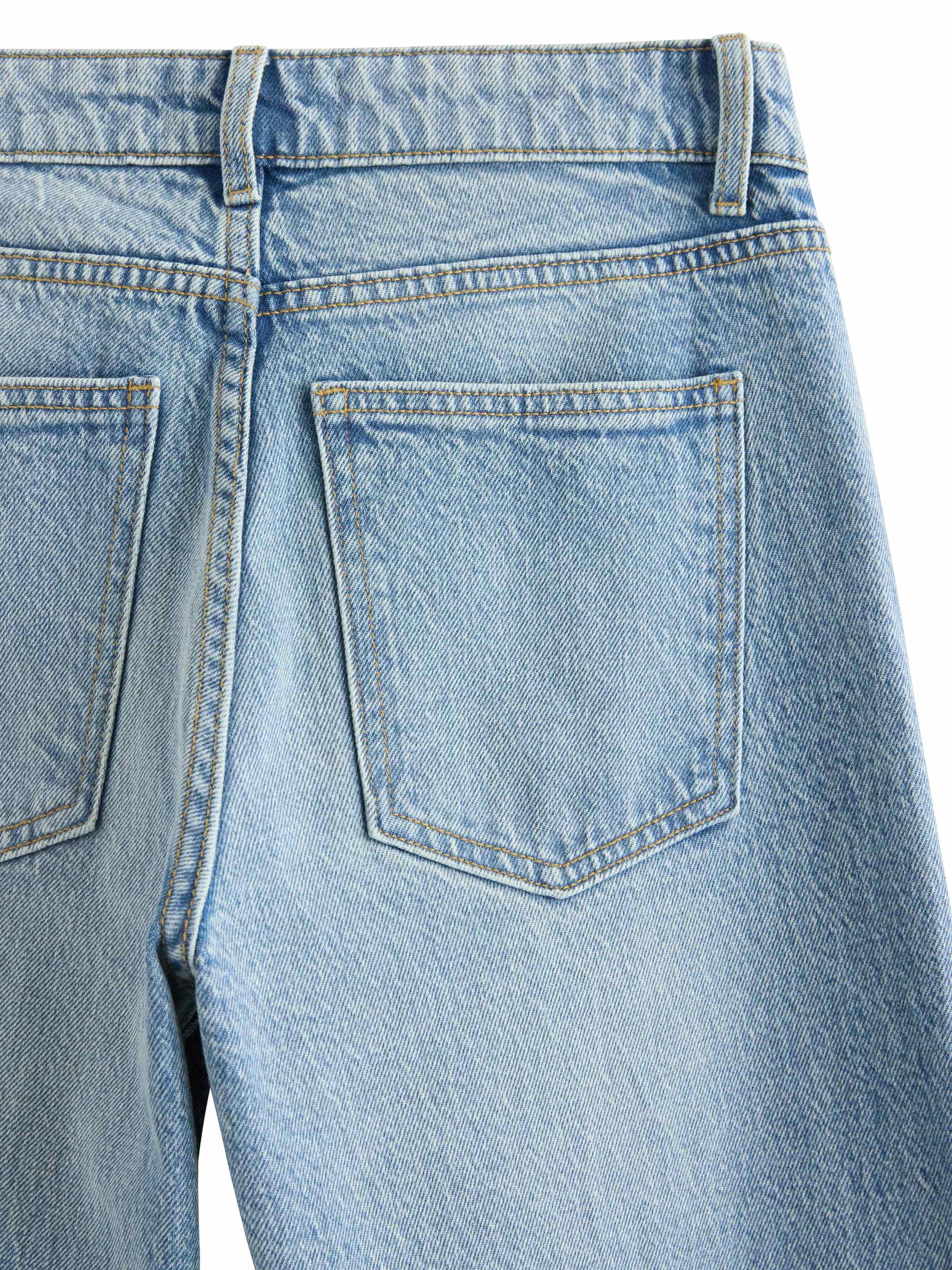 Jeans med mellemh&oslash;j talje i bomulds