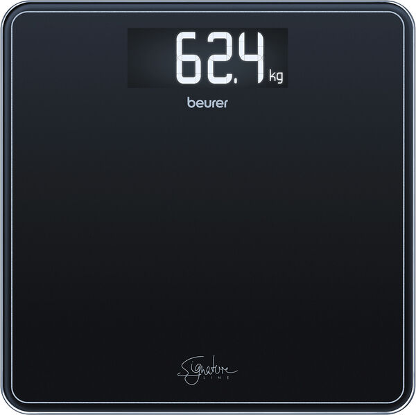 Svart badrumsvåg i glass GS 400