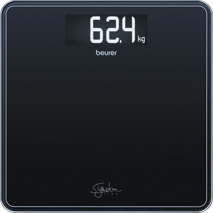 Svart badrumsvåg i glass GS 400