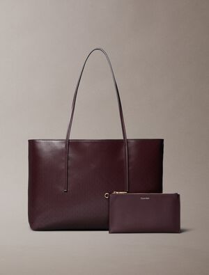 EMBLEM AOP TOTE W/ POUCH