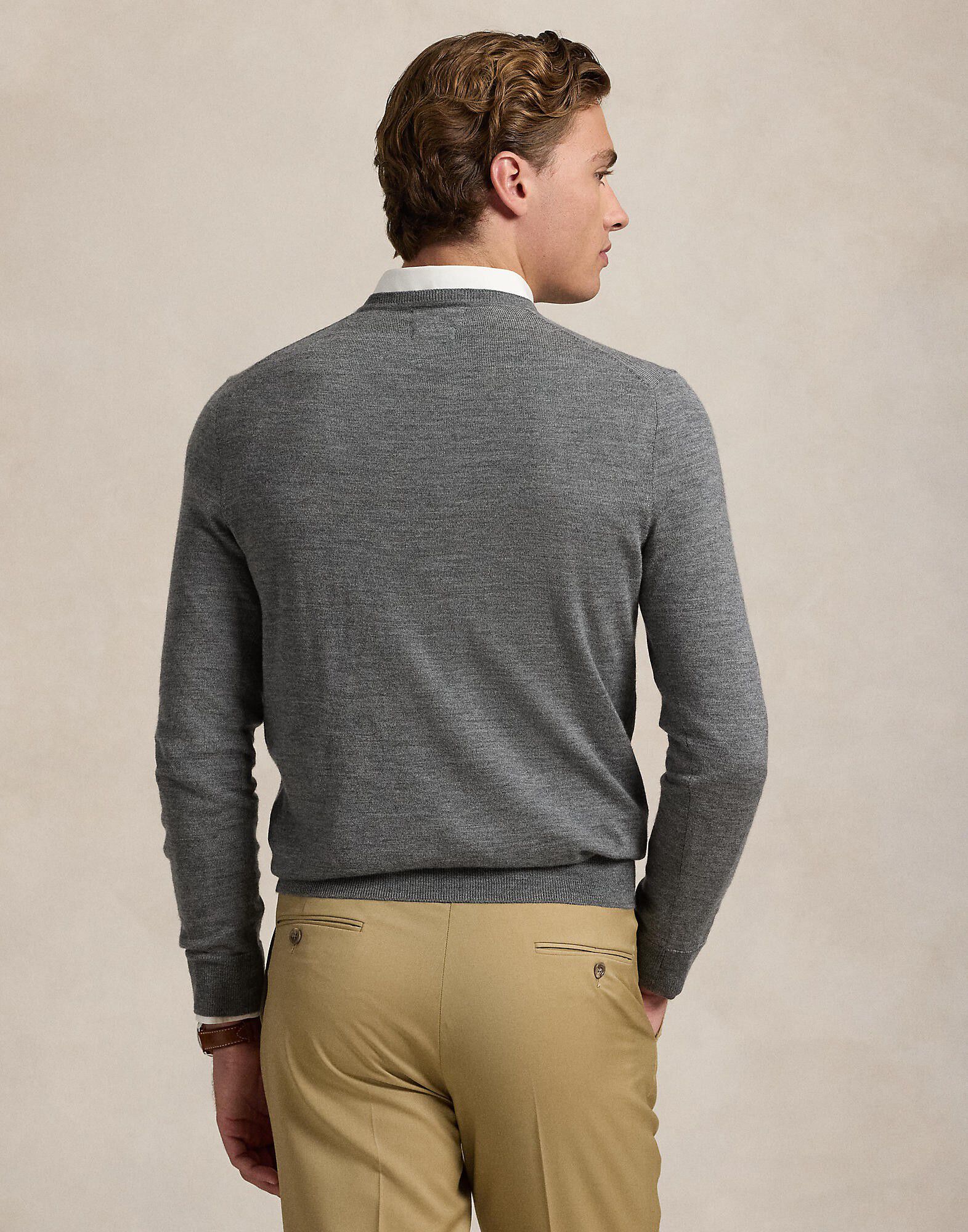 Slim Fit Washable Wool Crewneck Sweater