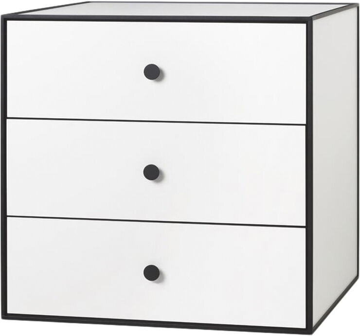 Frame 49 , 42x49x49, white with 3 drawers