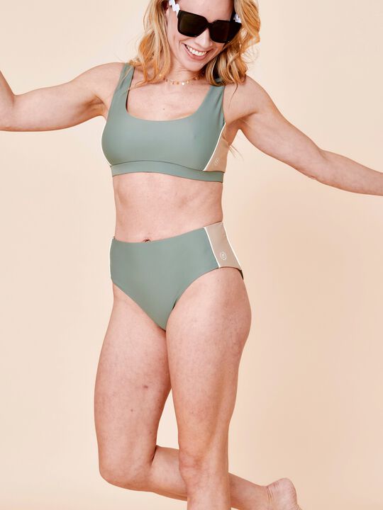 Agung Colorblock sporty bikini top - Nero