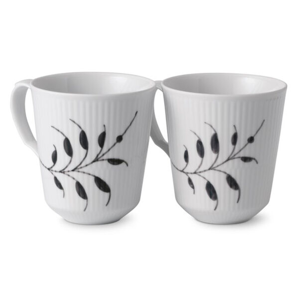 Black Fluted Mega mugg 37 cl 2-pack