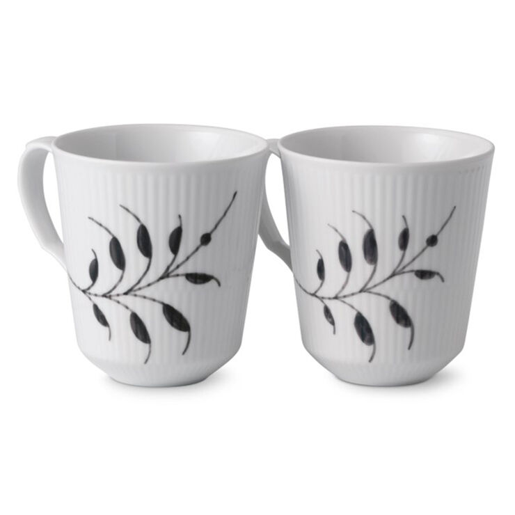 Black Fluted Mega mugg 37 cl 2-pack