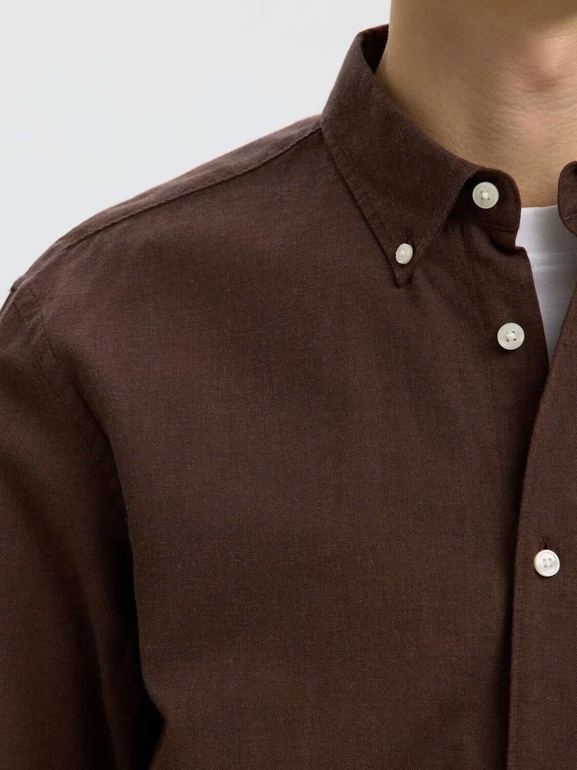 Slmregcole Jay Melange Ls Shirt Noos