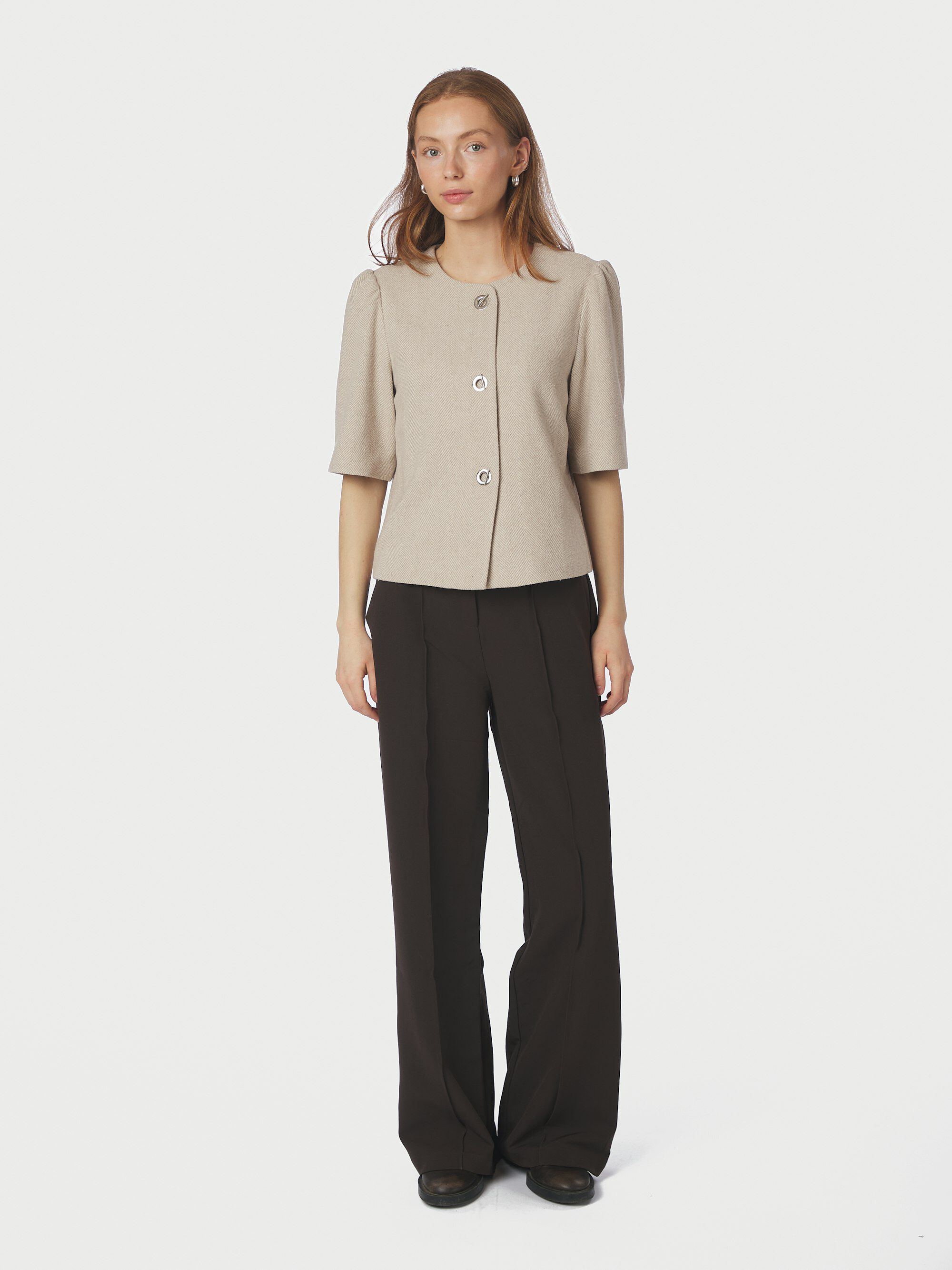 Xanthe Light Herringbone Blazer