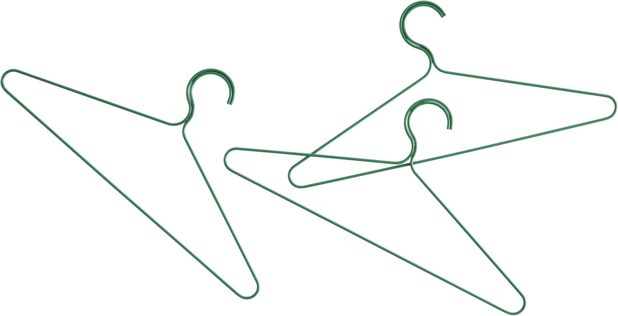 Colour Hanger-Set of 3-Jungle green
