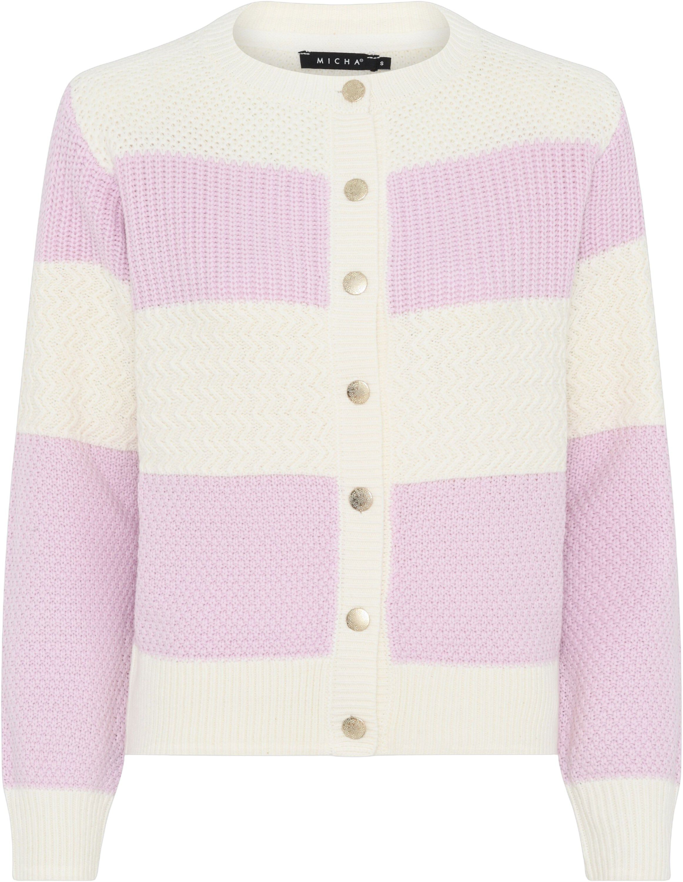 Cardigan_ Mix Pattern Knit