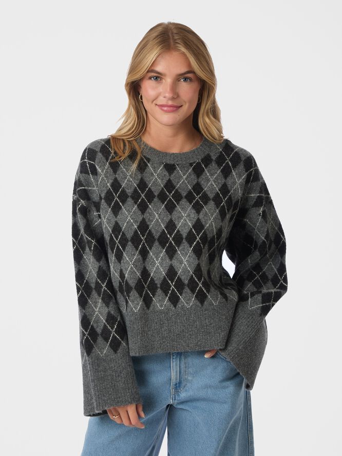 Kick Check Knit Blouse