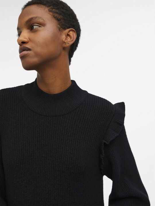 OBJMALENA L/S RUFFLE KNIT DRESS NOO