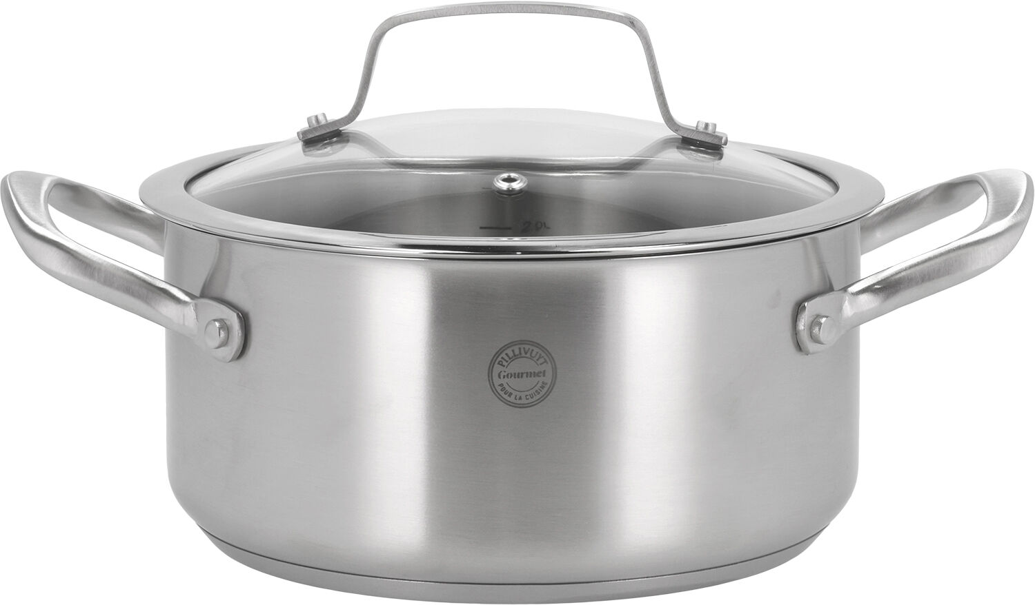 Gryta med glaslock Roya 3 liter 20 cm Rostfritt st&aring;l