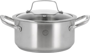 Gryta med glaslock Roya 3 liter 20 cm Rostfritt stål