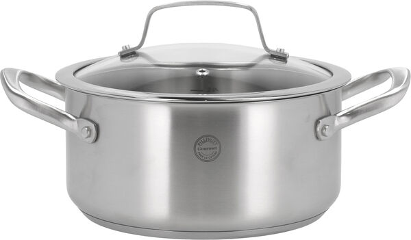 Gryta med glaslock Roya 3 liter 20 cm Rostfritt stål