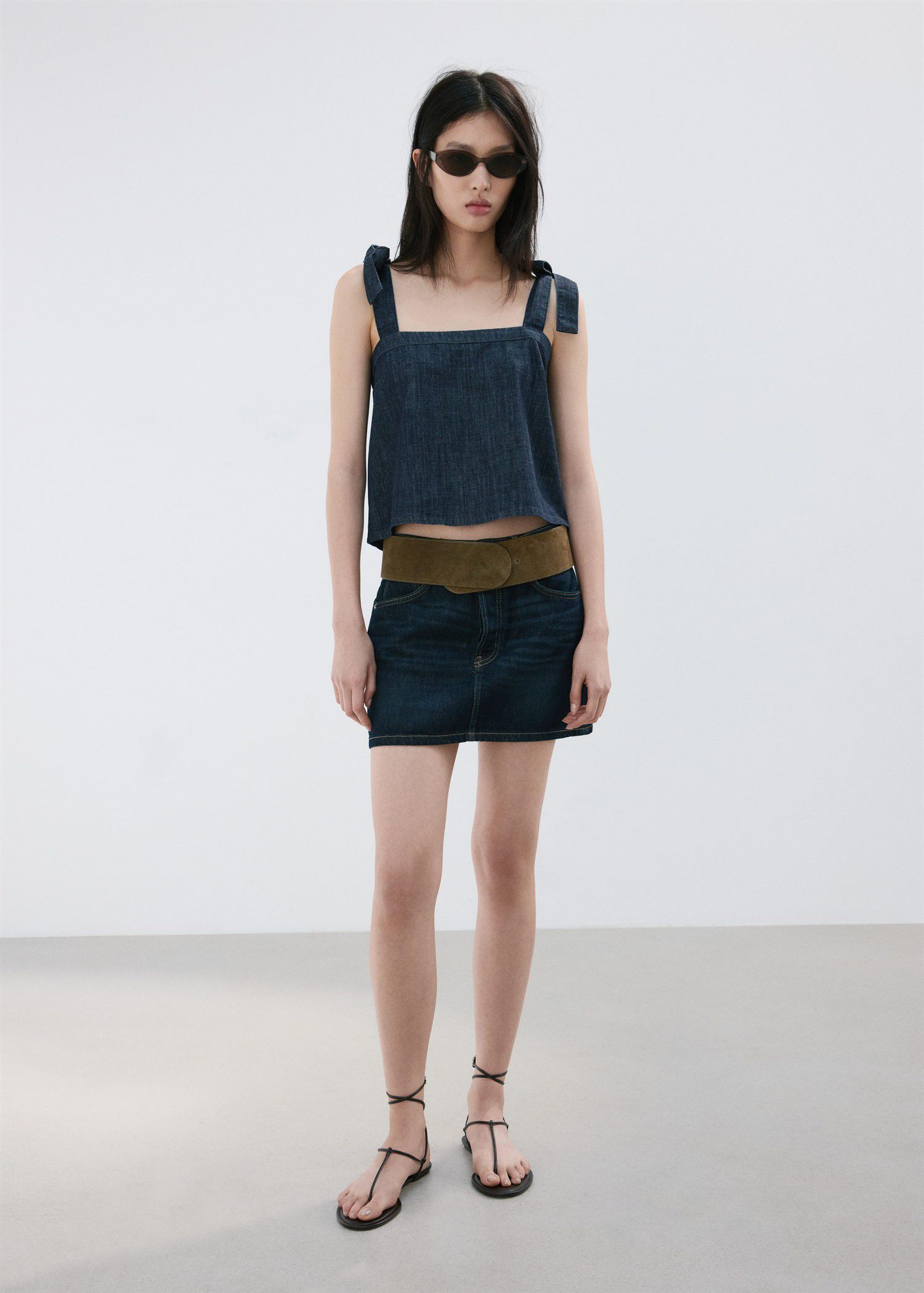 Strapless denim top