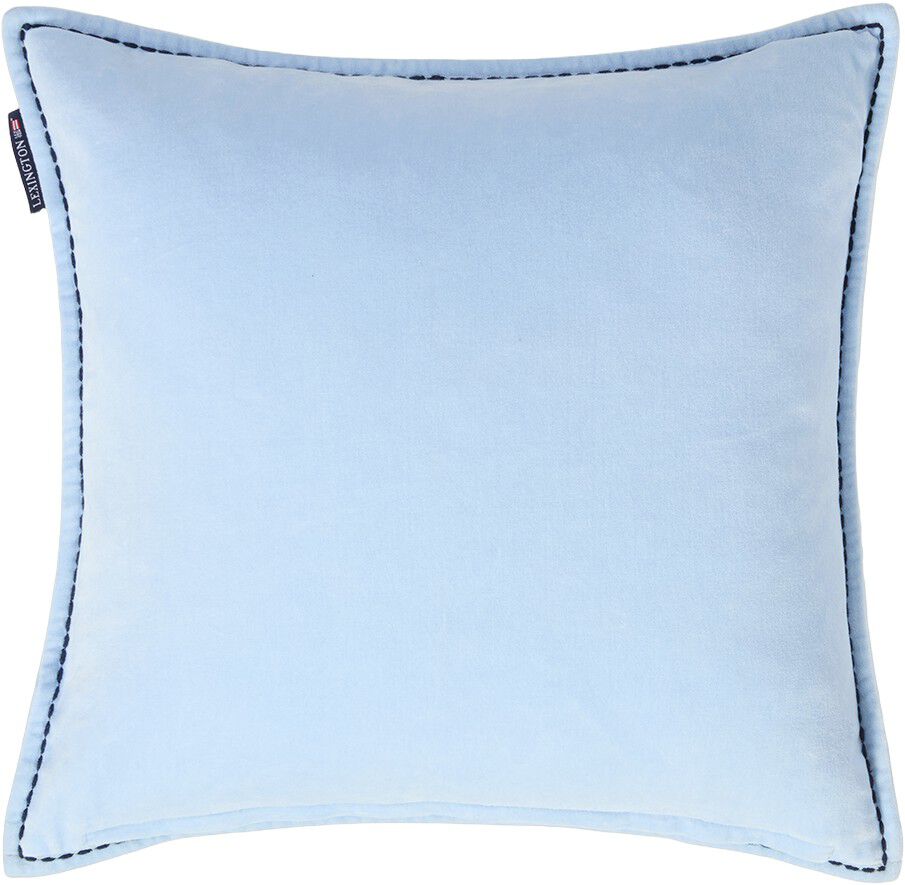 Blue Logo Organic Cotton Velvet Pillow Cover