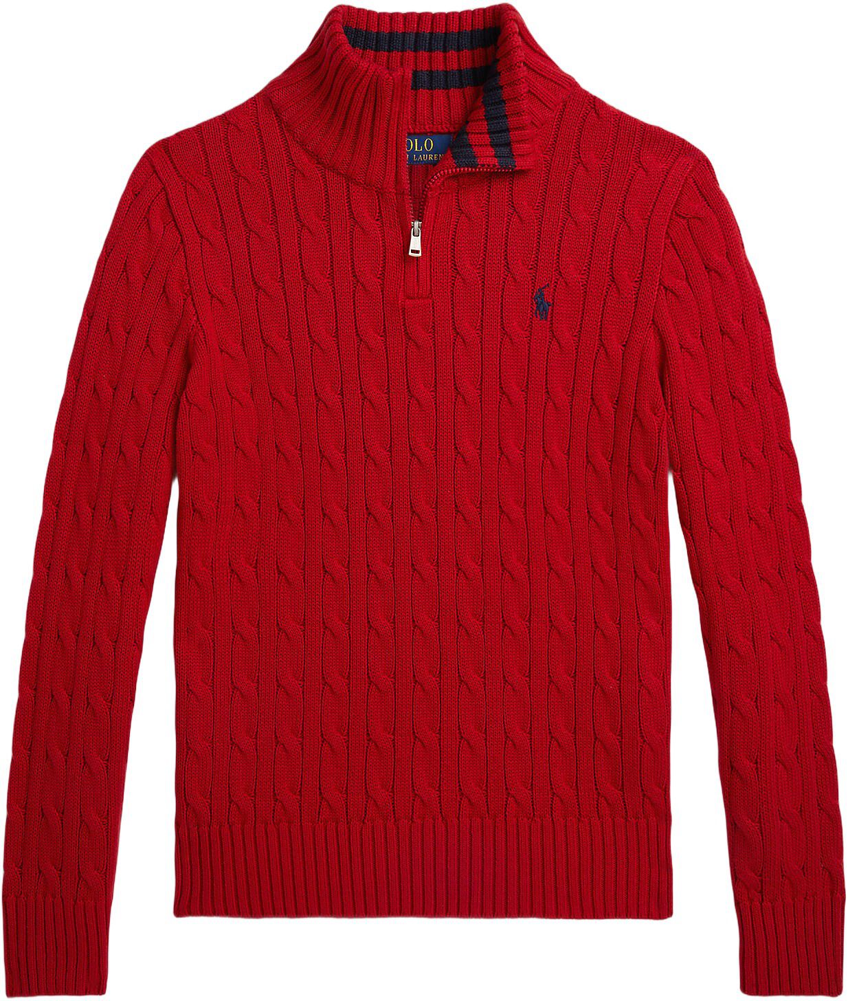 Cable-Knit Cotton Quarter-Zip Sweater