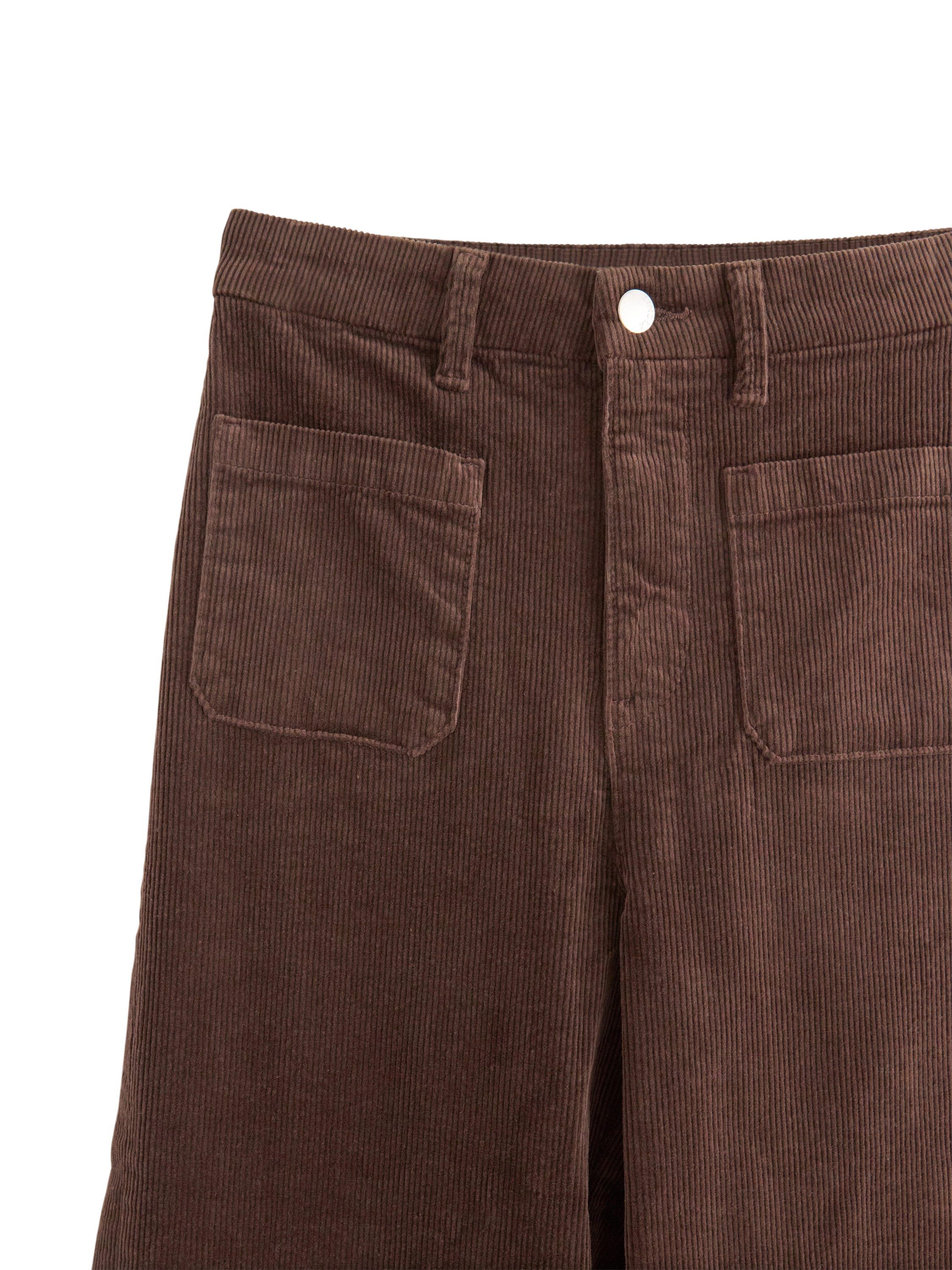 High waist trousers in corduroy wit