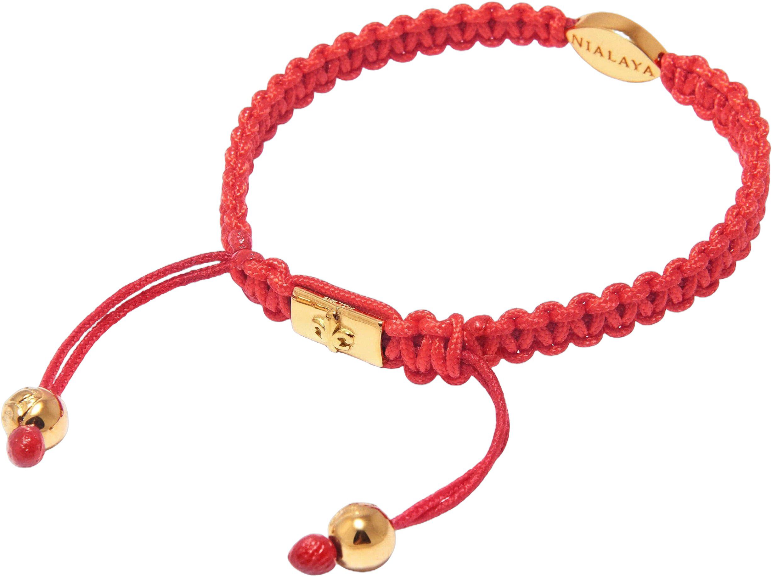 Men's Red String Bracelet with Gold Evil Eye