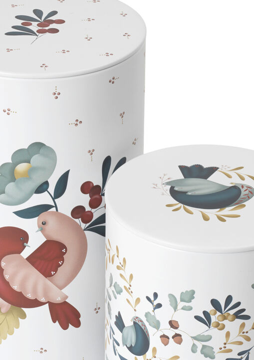 GC Cottage Opbevaringsdåse Ø10/Ø11 hvid m. deko 2 stk.