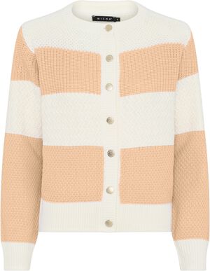 Cardigan_ Mix Pattern Knit