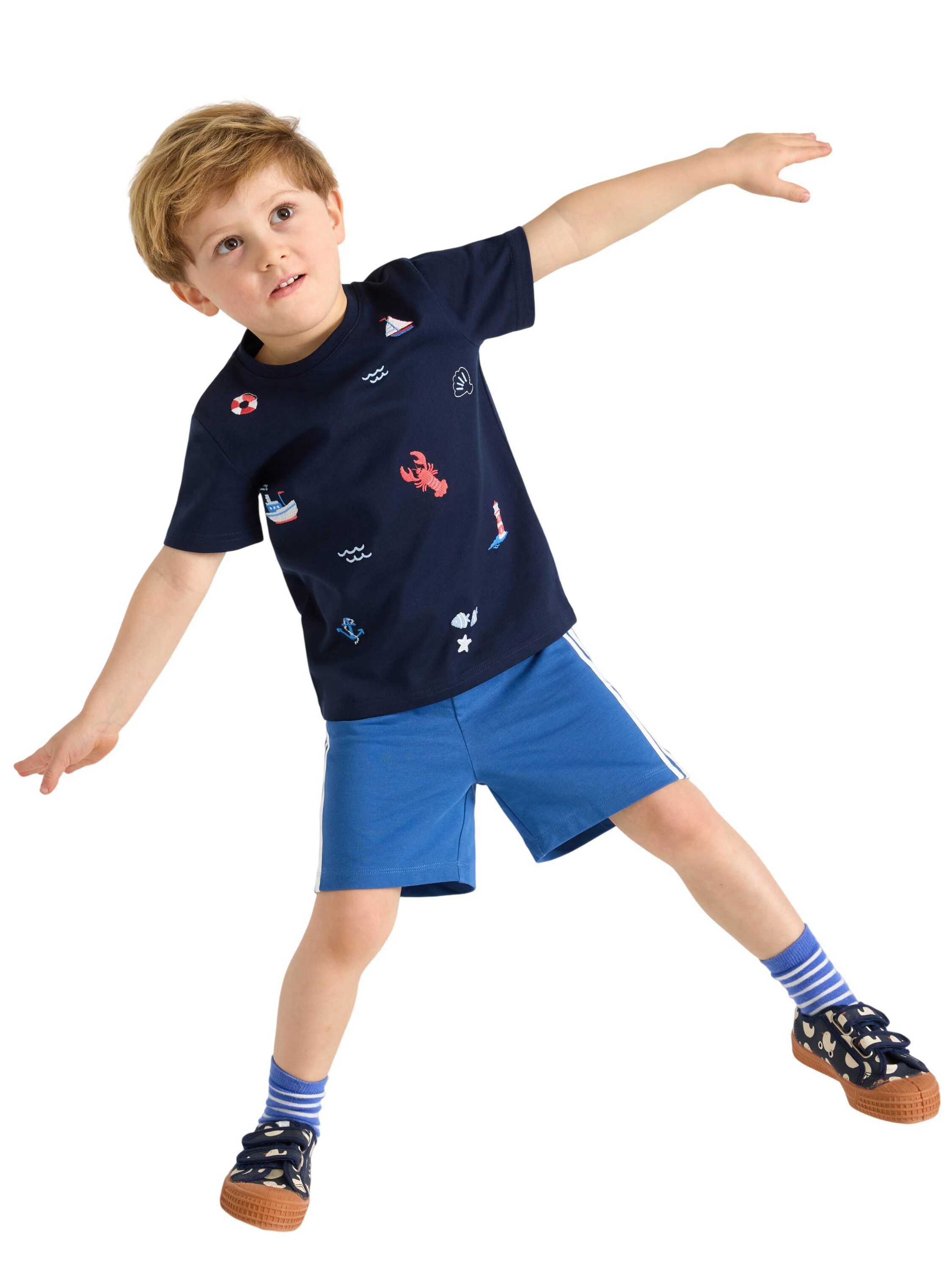 Top in soft cotton jersey with shor