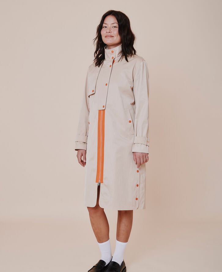 Palermo sportivo trench coat - Sand/Flame