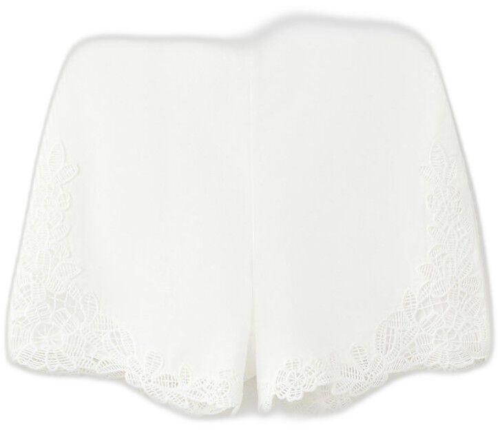 Embroidered openwork shorts