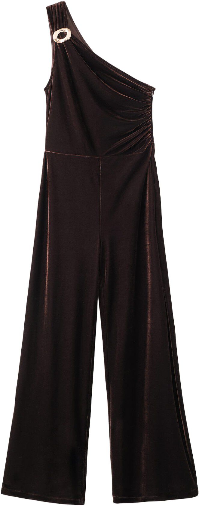 Velvet jumpsuit with metallic detai