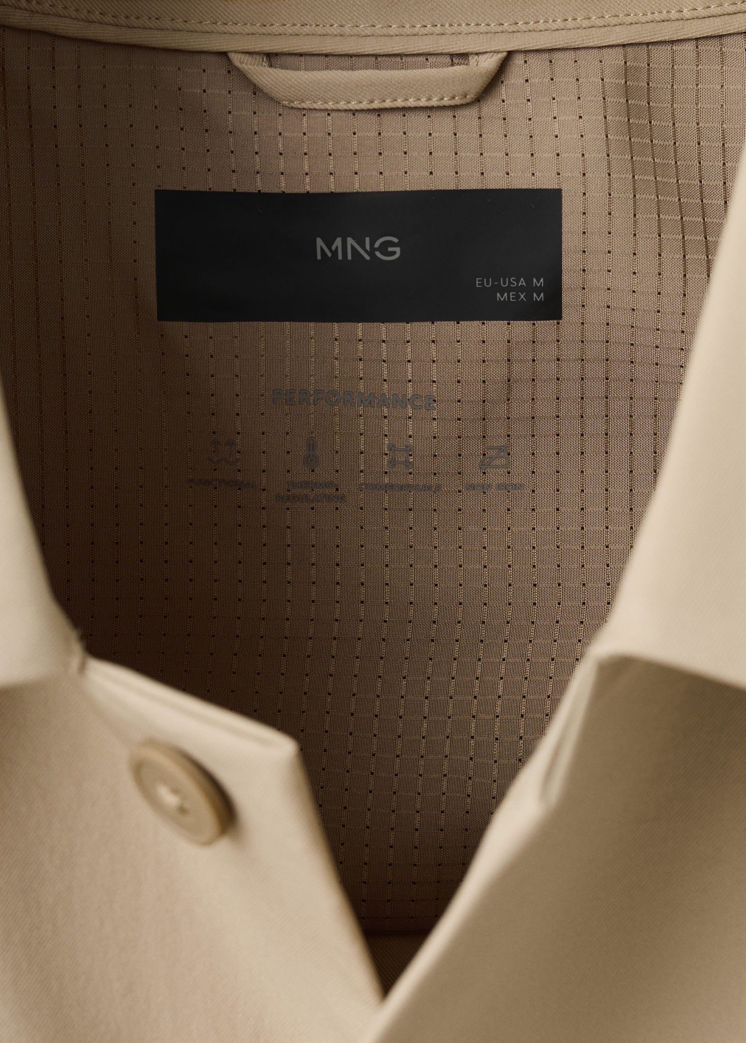Non-iron overshirt pocket