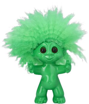 Lykketrold, gr&oslash;n, 9 cm