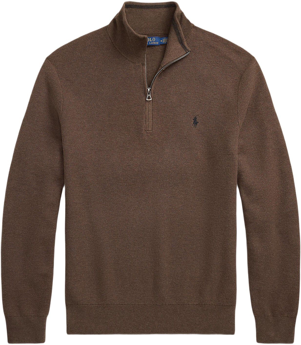 Mesh-Knit Cotton Quarter-Zip Sweater