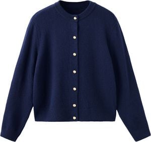 Knitted cardigan with metallic butt