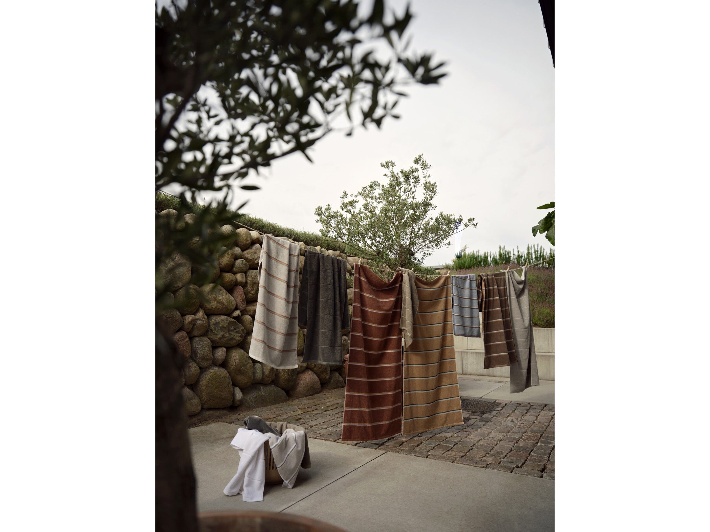 Handduk Sauna 50x100 White/Soft Grey/Eucalyptus