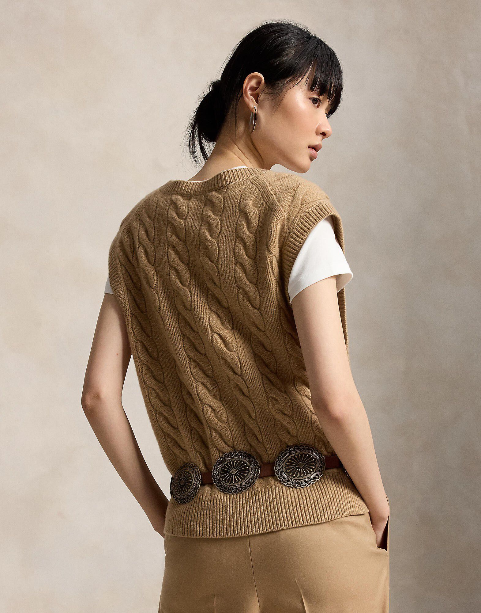 Cable-Knit Wool-Cashmere Sweater Vest