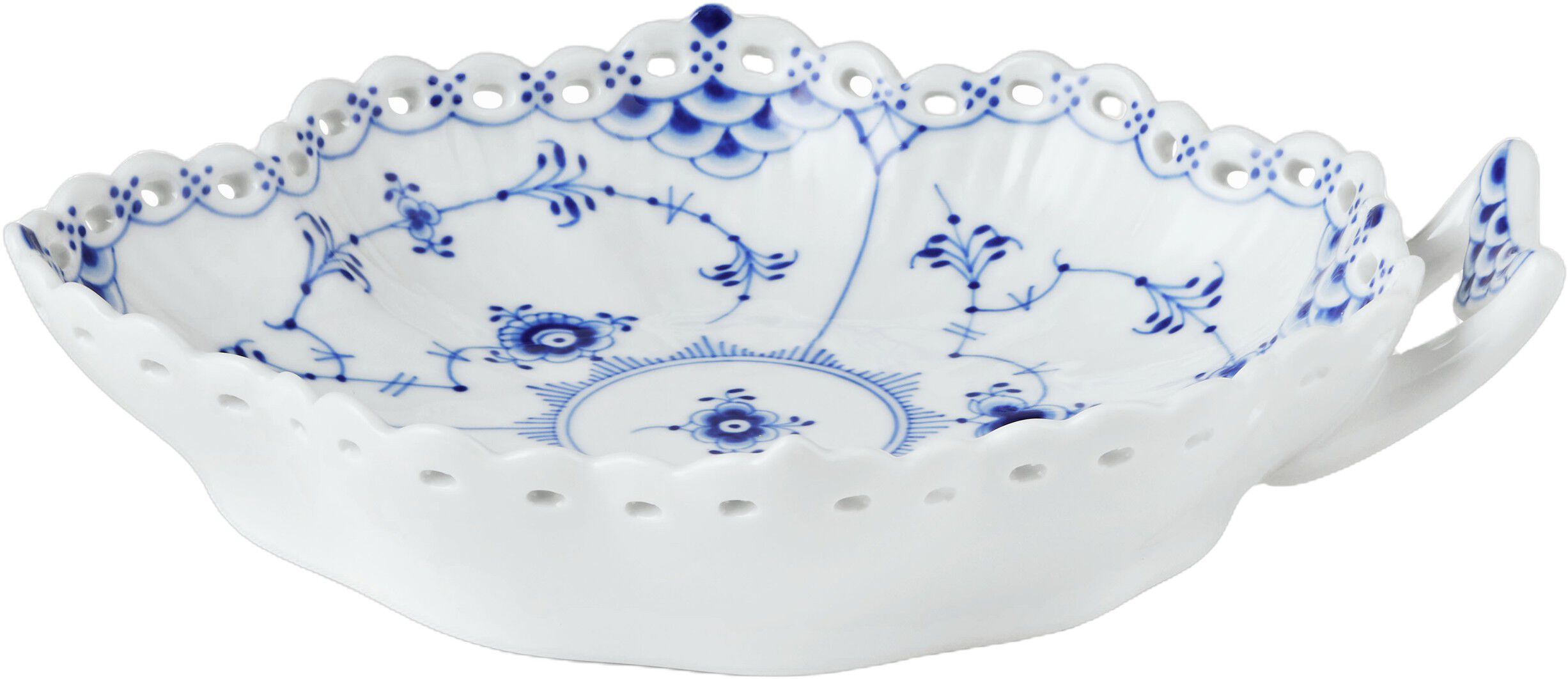 Blue Fluted FL Leaf Asiet 18,5cm