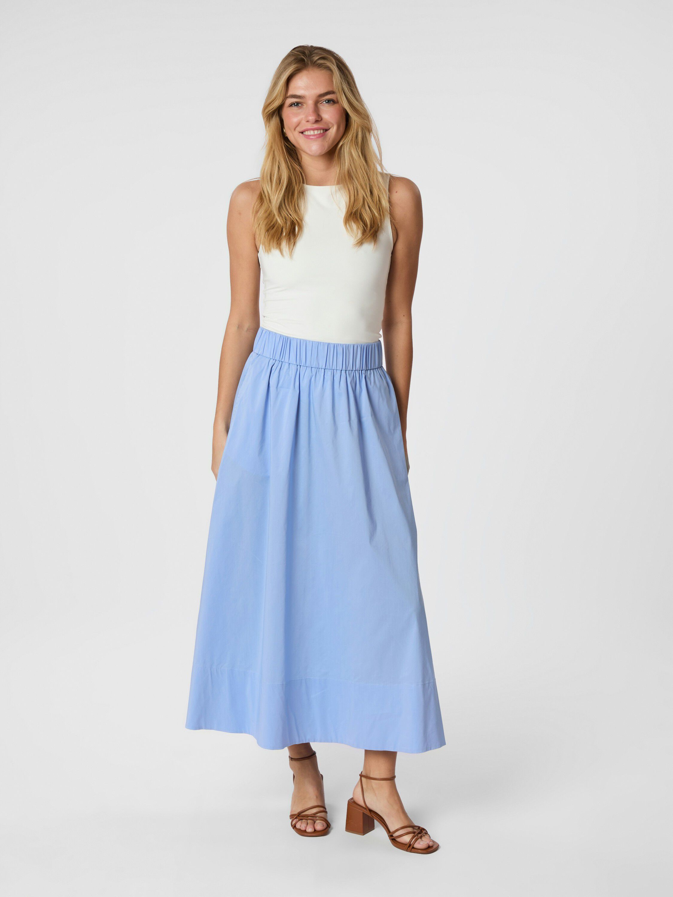 Yara Long Poplin Skirt