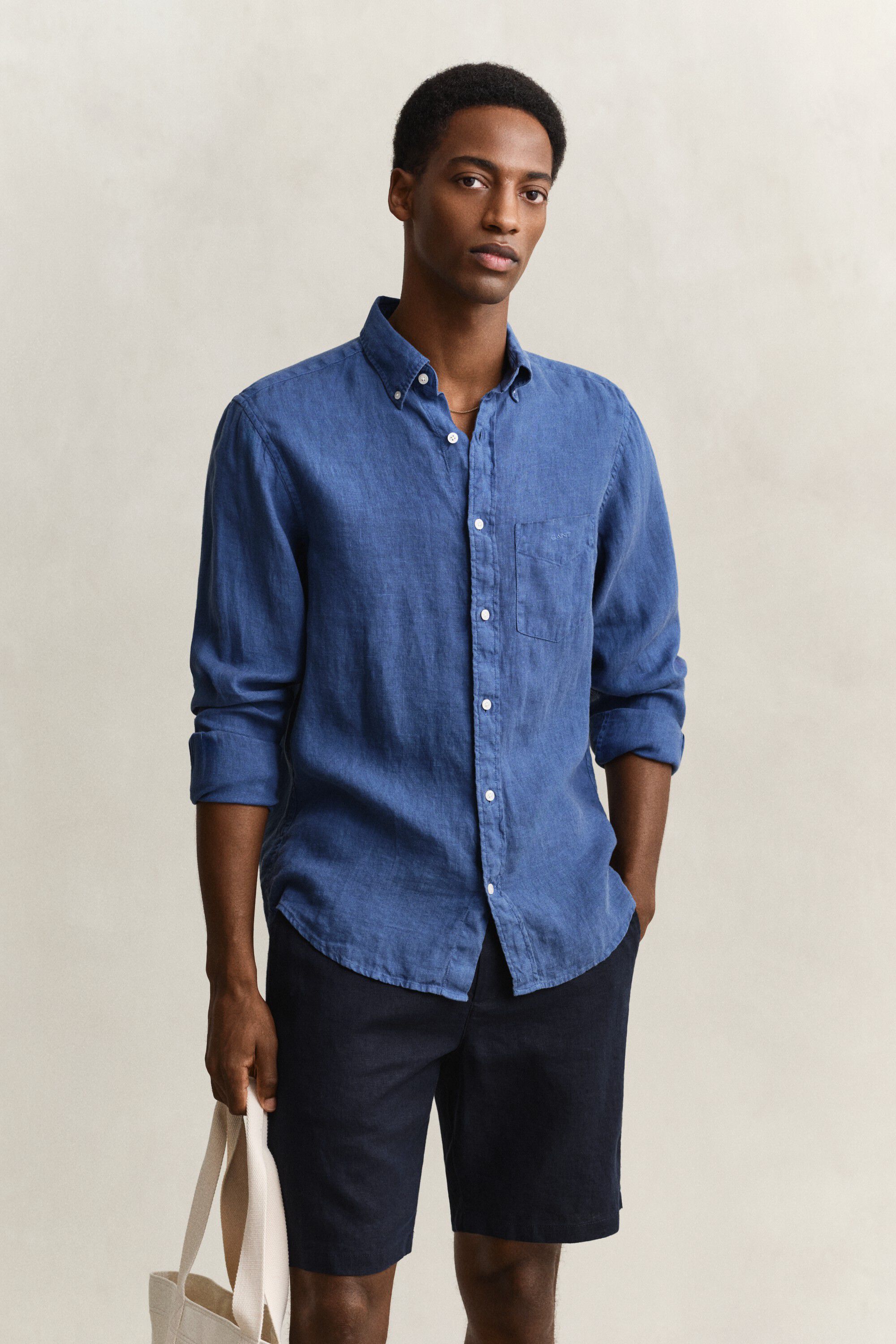 REG GMNT DYED LINEN SHIRT