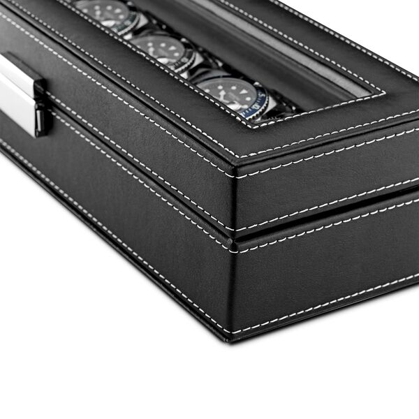 Watch Box 6 Watches Black Synthetic