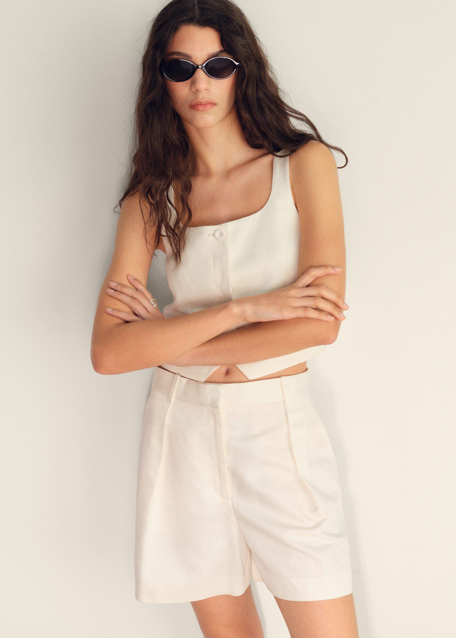 Linen-blend suit waistcoat