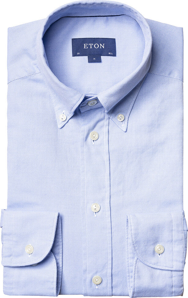 Light Blue Striped Royal Oxford Shirt - Slim Fit