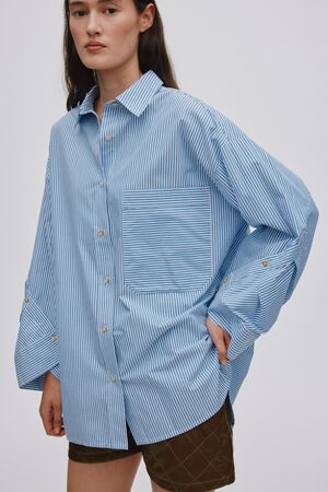 Quilt stripe oversize shirt - Bobbi
