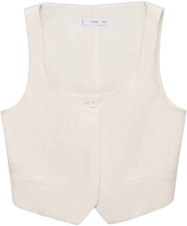 Linen-blend suit waistcoat