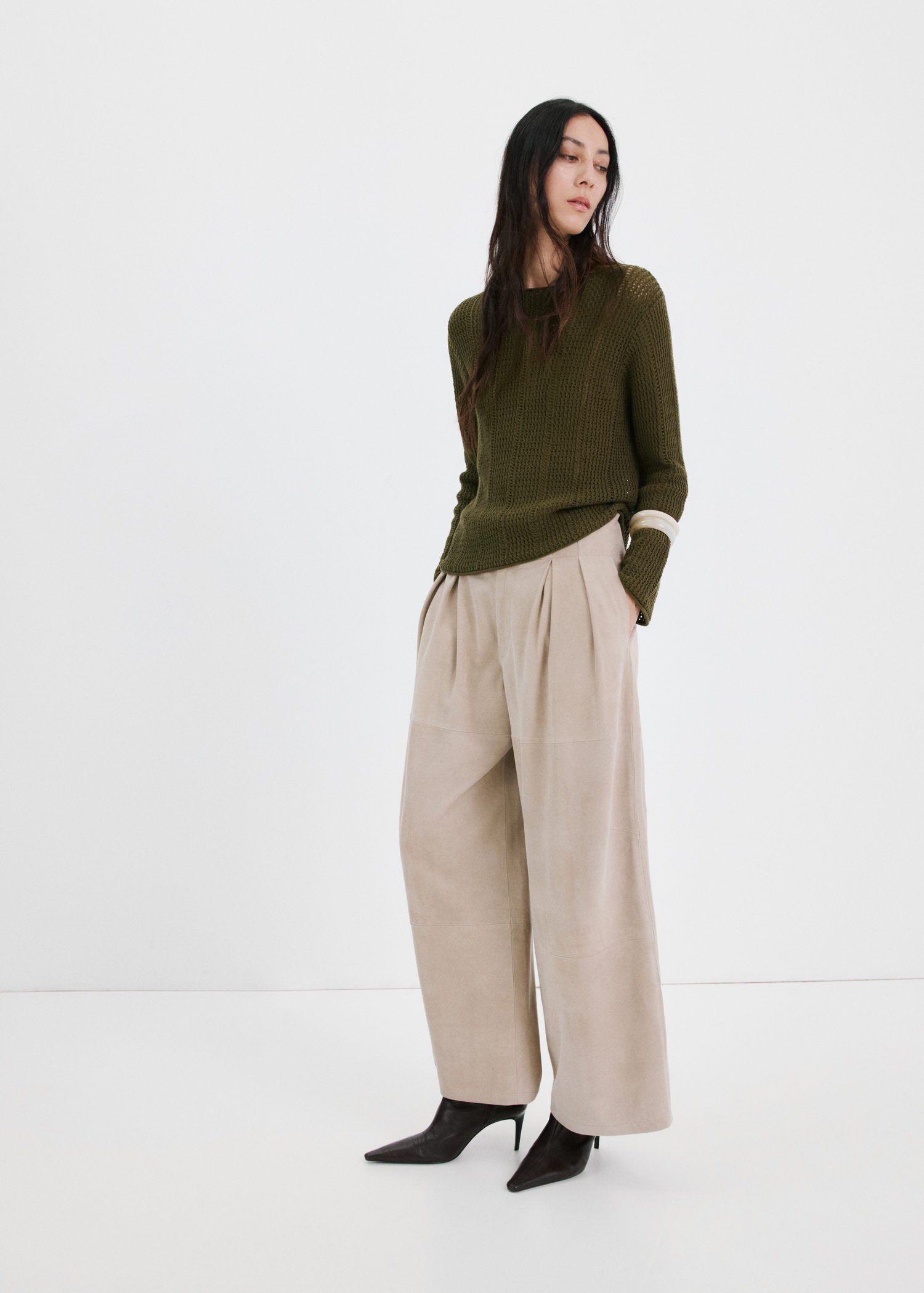 Knitted ribbed sweater