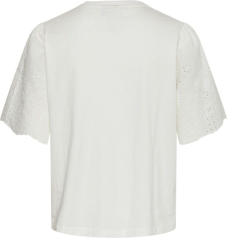 YASLEX SS TOP W. EMB SLEEVES S. NOO